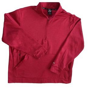 Russell Men's Fleece Sweater Jacket 2XL‎ / 50-52 Multi Pockets Batik Dark Red